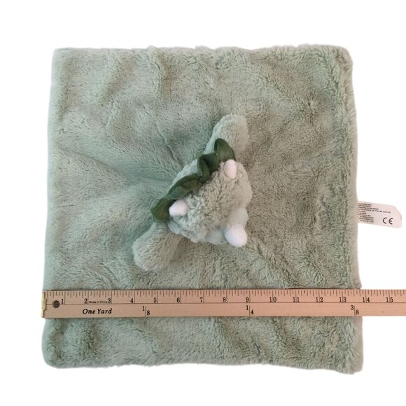 Kellytoy Luxe Green Dinosaur Lovey 14" Triceratops Baby Security Blanket Rattle - Picture 4 of 6